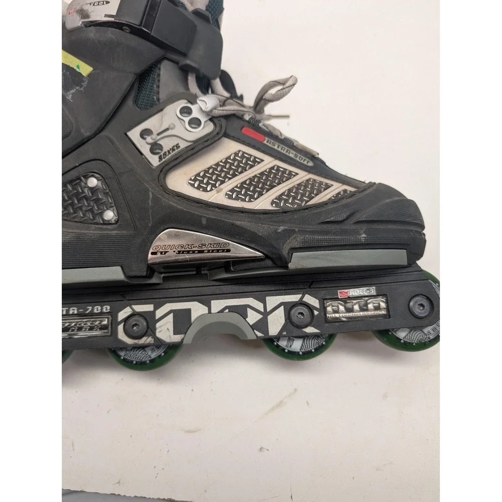 CORR ATA-700 Inline Skates Adult Rollerblades ABEC-5 Quick-Skid Green Wheels sz7